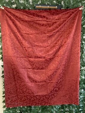 Red Jacquard Damask Fabric Panel approx 1.5 yards 11.6 oz